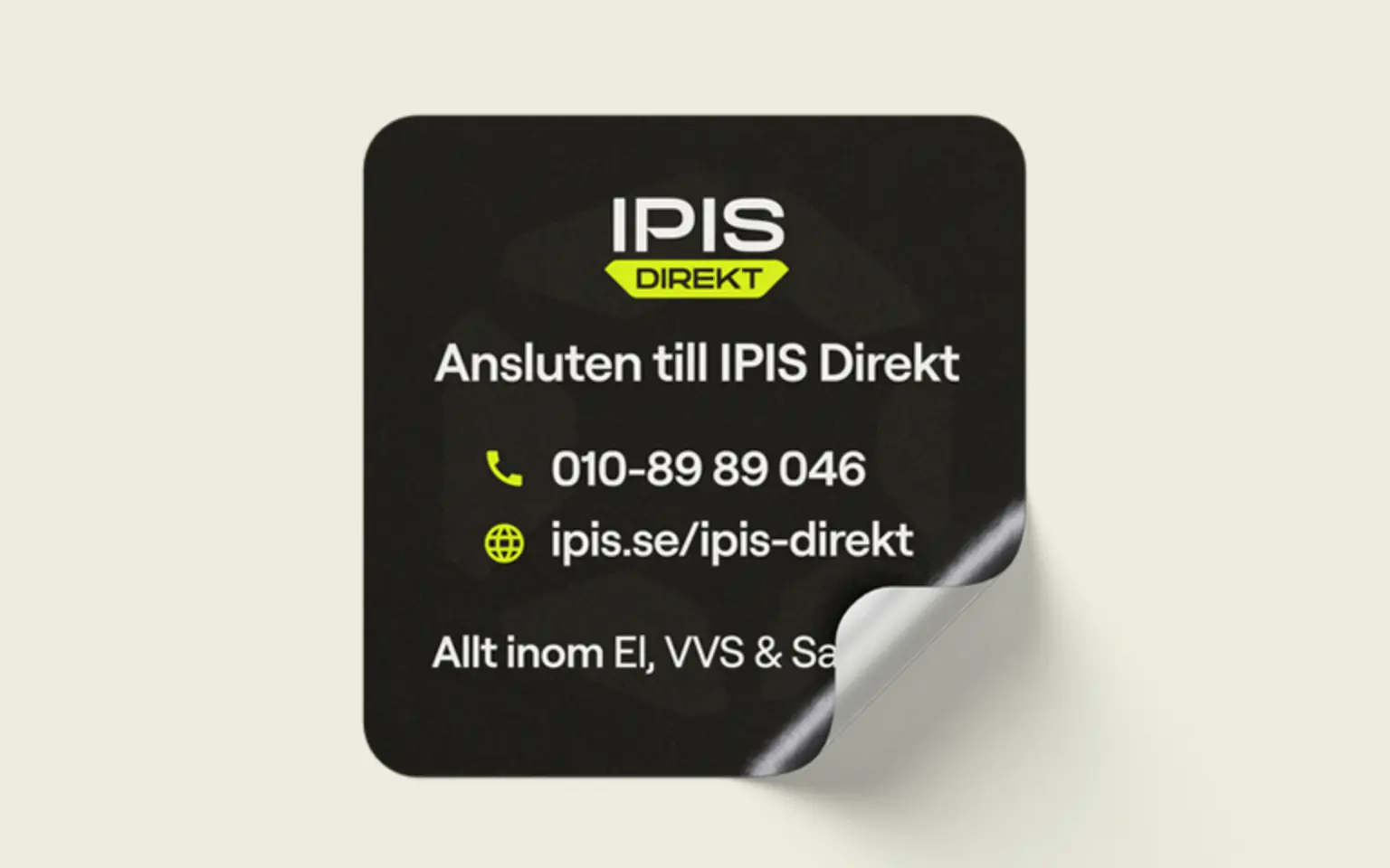 Ipis direkt klistermarke mobil